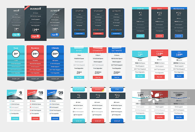 彩色定价表设计合集图片素材