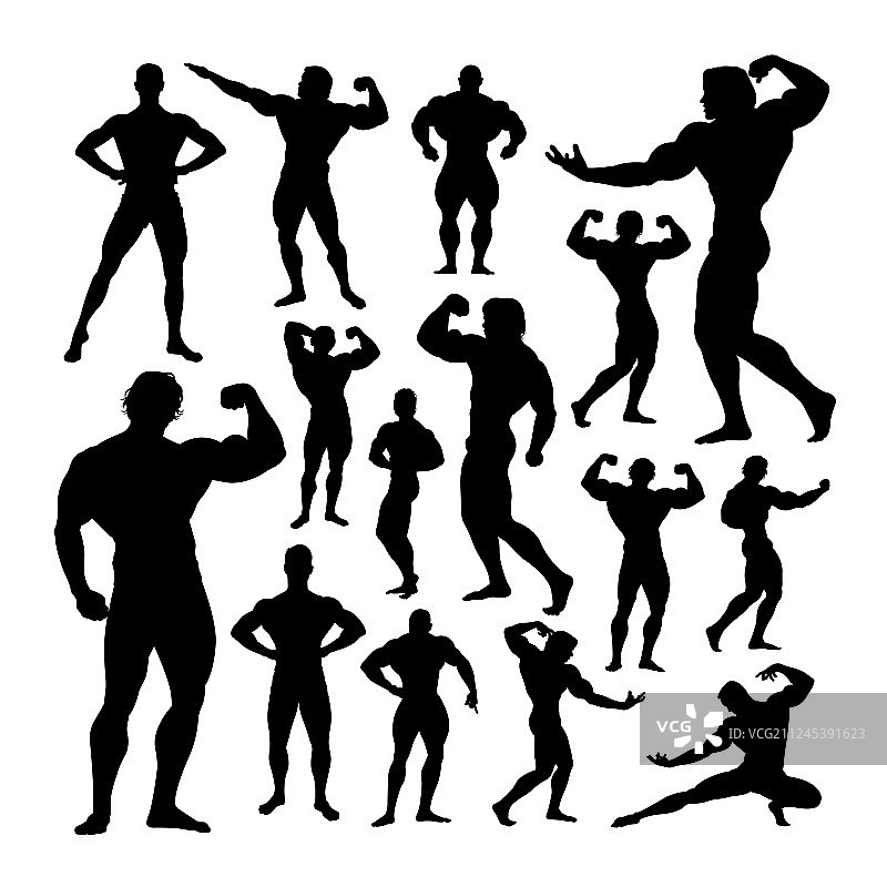 健美运动员轮廓图片素材