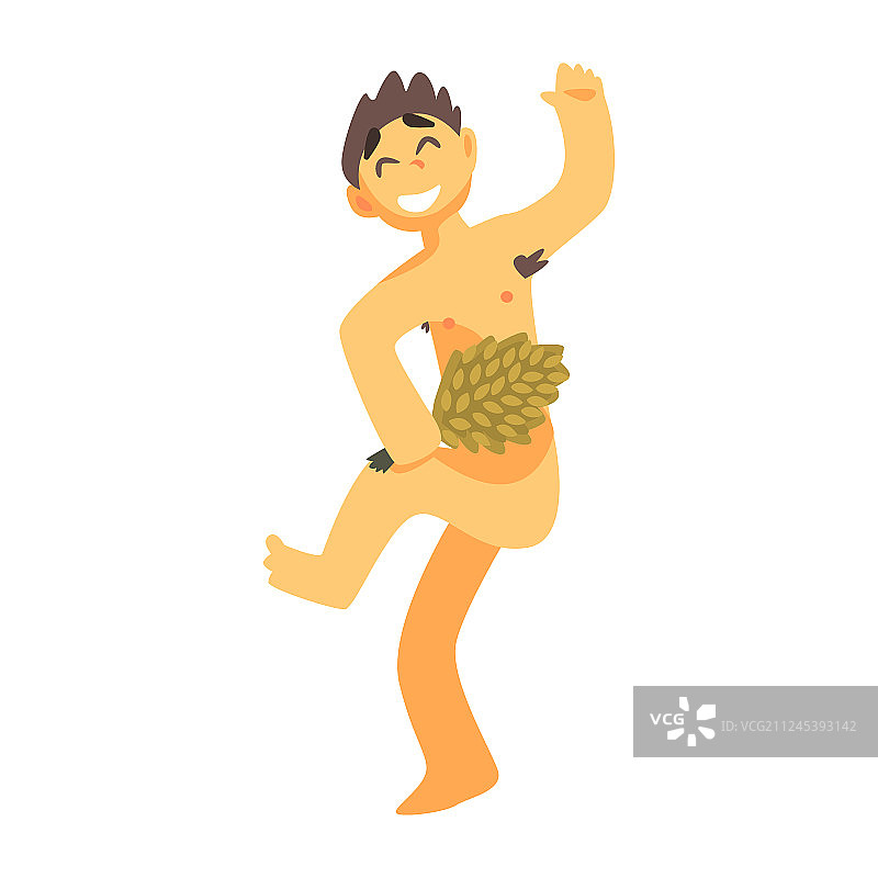 男子用一束绿色桦树枝抽打自己图片素材