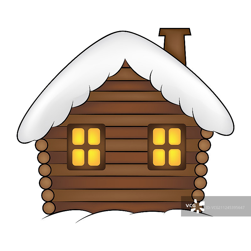 卡通雪景圣诞房屋图片素材