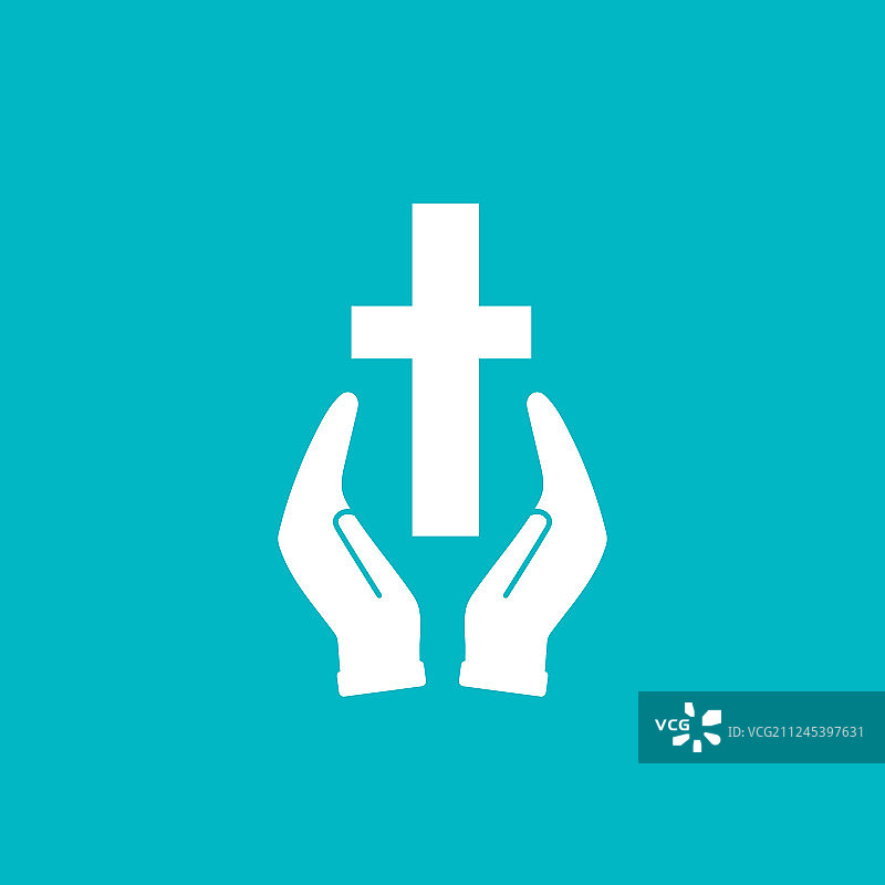 双手捧十字架图标图片素材