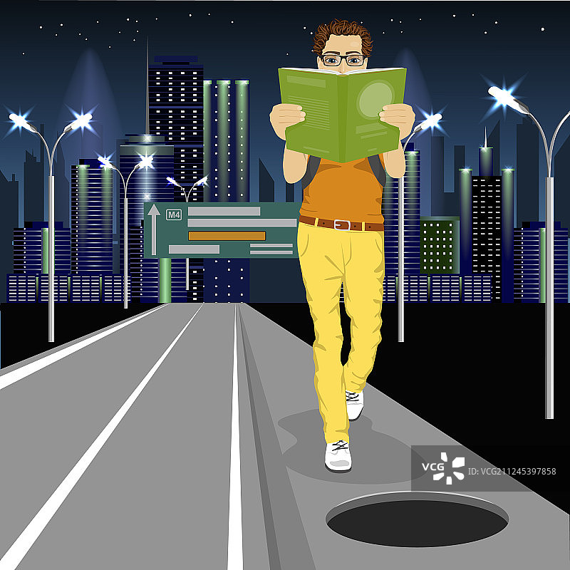 沉浸在书中的年轻人图片素材