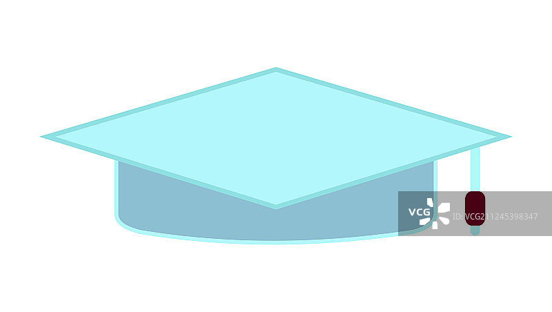 卡通学士帽扁平风格图标图片素材