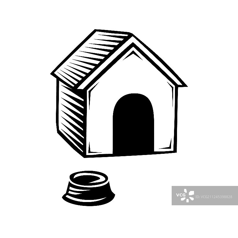 白色背景上的狗窝图标图片素材