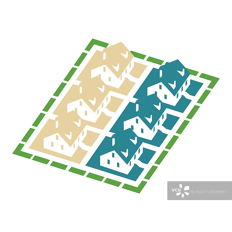2.5D集群房屋图标图片素材