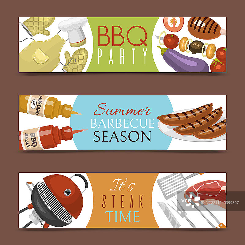 烧烤野餐派对banner，烤肉排图片素材