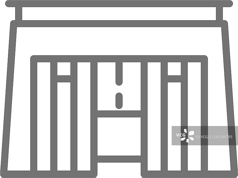 埃及古墓法老石棺线条图标图片素材