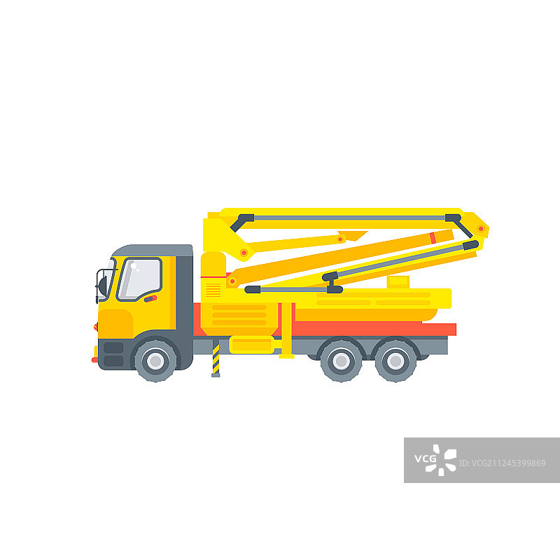 混凝土泵车侧视图图片素材