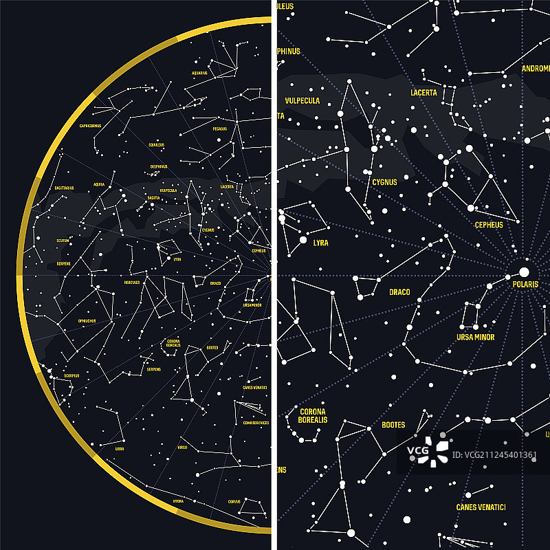 带有星座的夜空图片素材