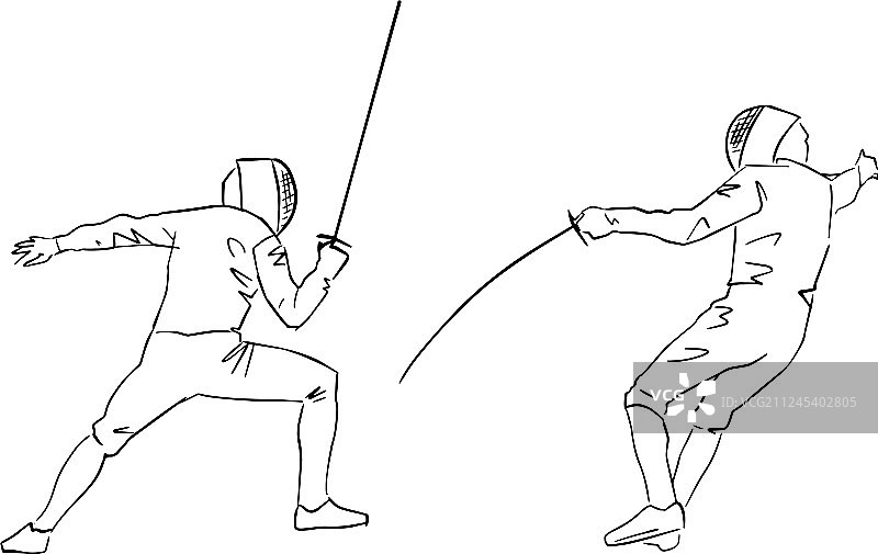 锦标赛上的击剑选手图片素材