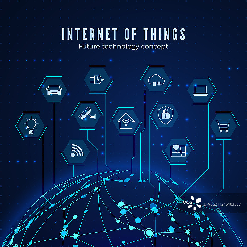 物联网全球网络概念图片素材