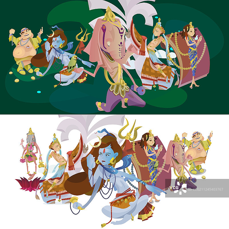 瑜伽冥想中的印度神图片素材