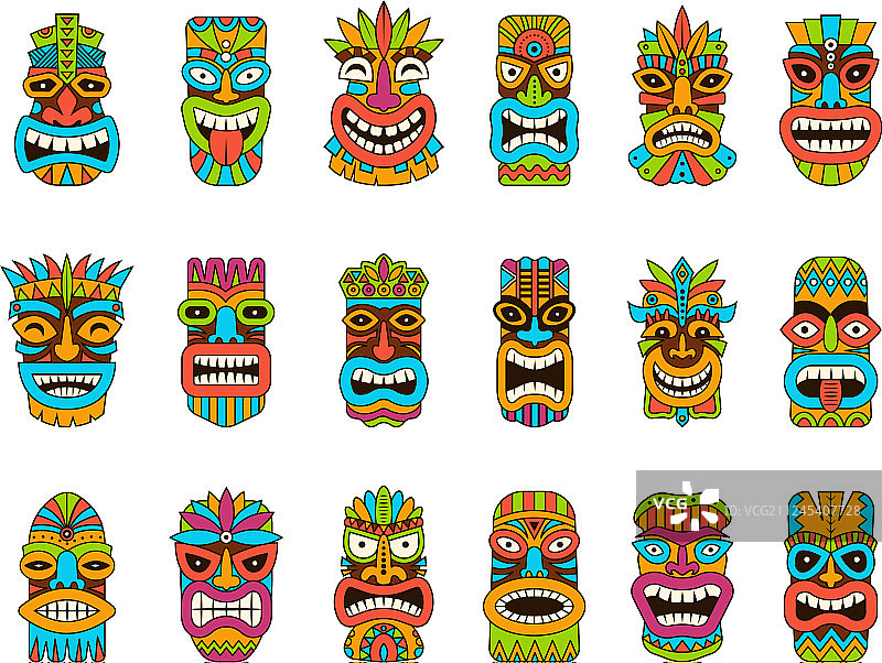 提基面具部落夏威夷图腾非洲图片素材