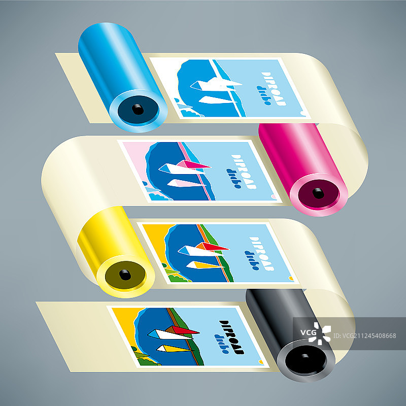 打印技术胶印工艺分色图片素材