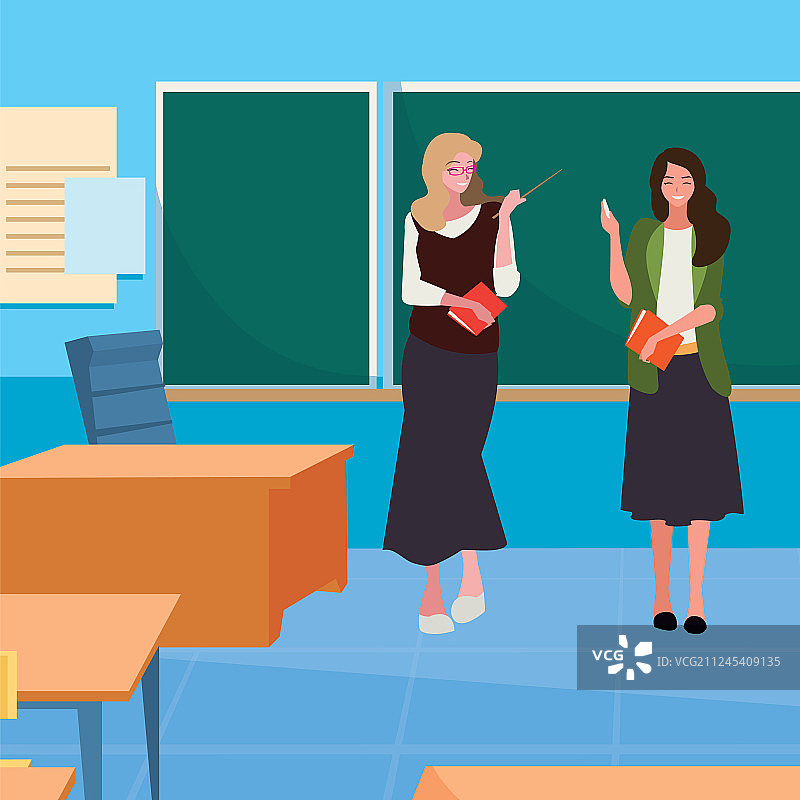 教室里的女教师夫妇图片素材