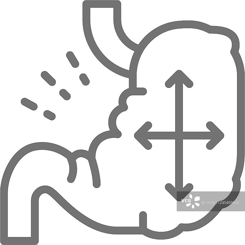 腹胀线性图标图片素材