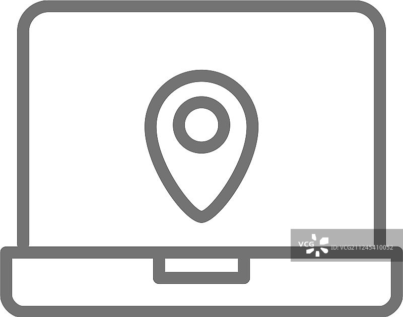 带有目的地标记导航的笔记本电脑图片素材