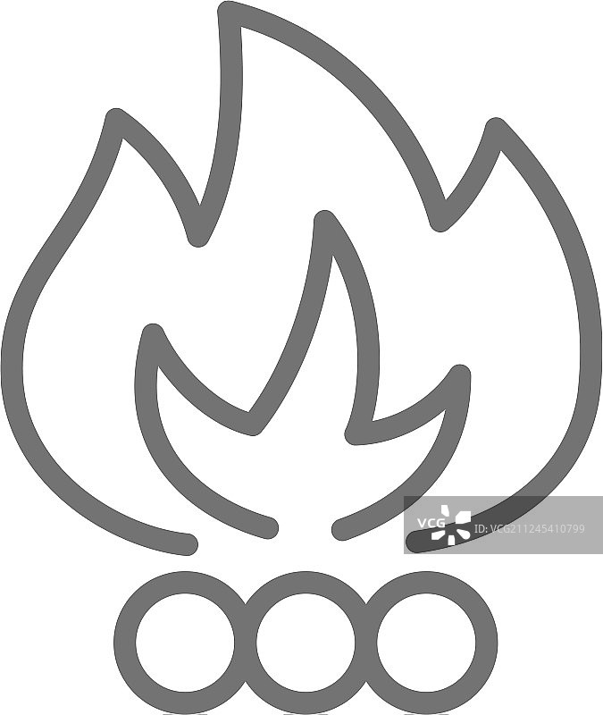焚烧垃圾篝火线性图标图片素材