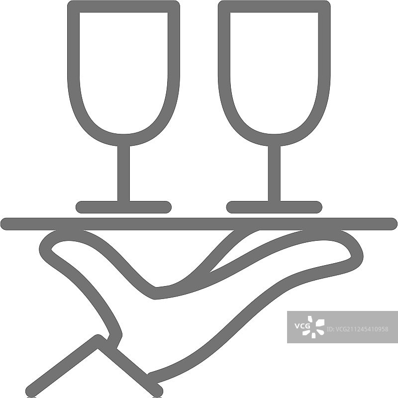 手持两副眼镜线性图标图片素材