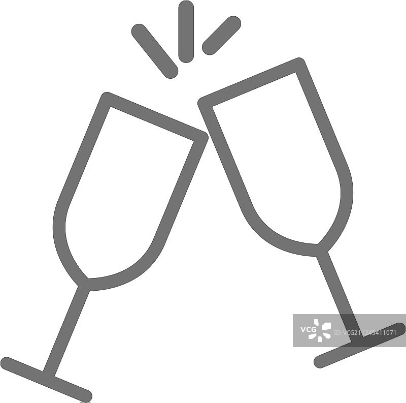 碰杯线条图标图片素材