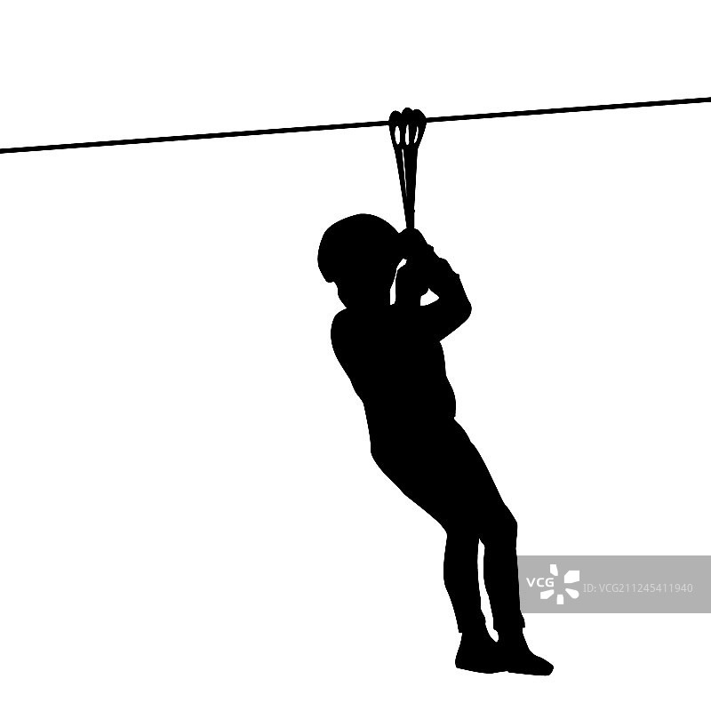 玩蒂罗尔玩具的孩子剪影图片素材