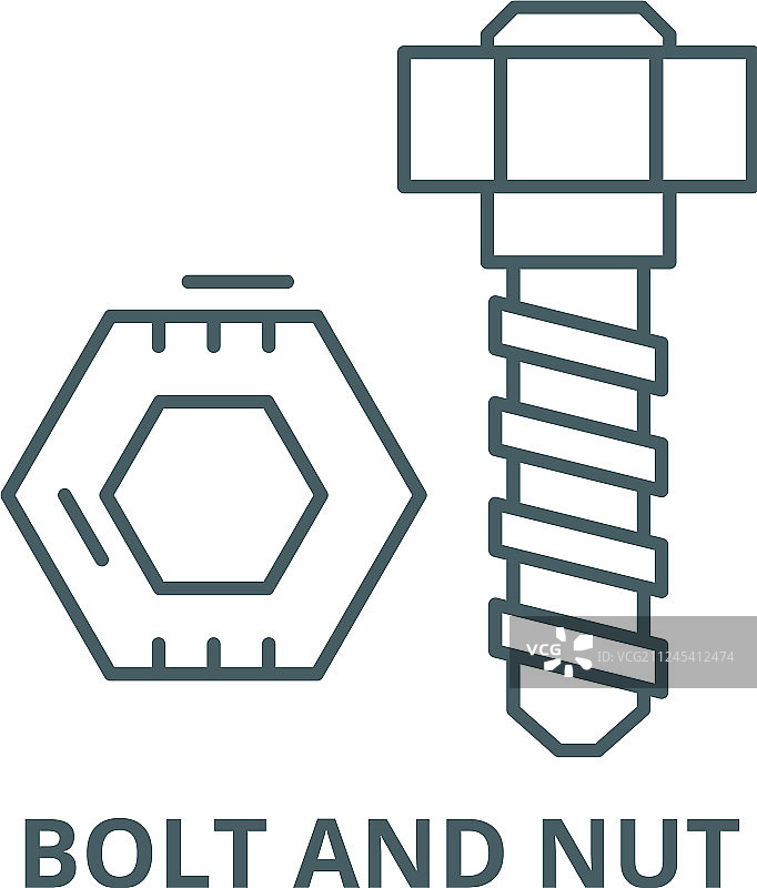 螺栓和螺母线图标图片素材