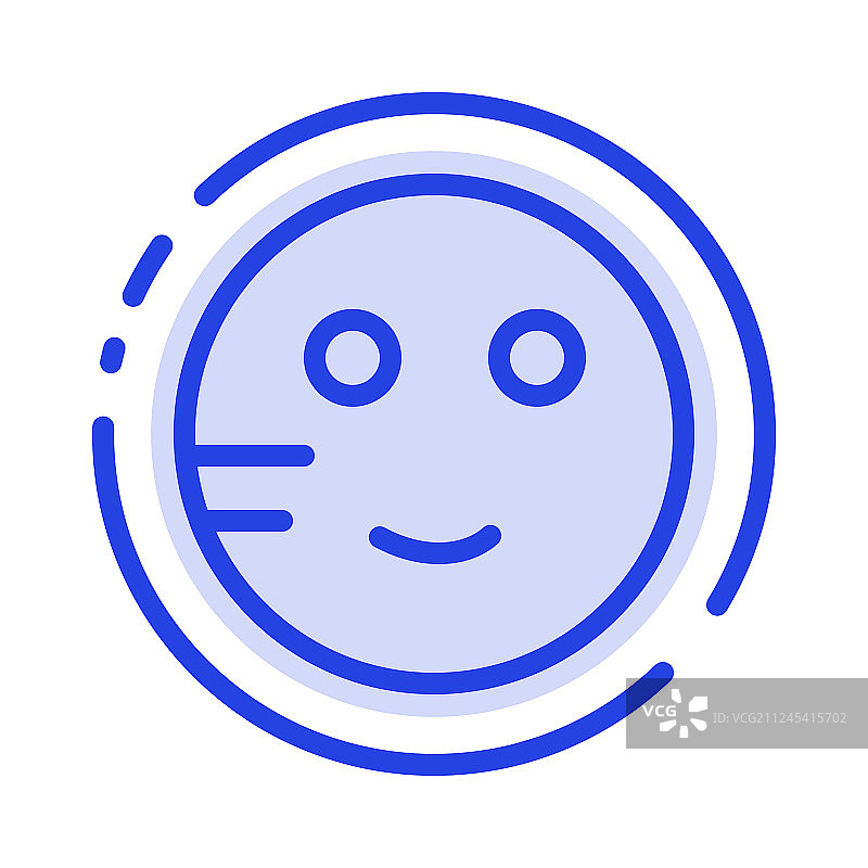 尴尬表情符号学校学习蓝色虚线图片素材