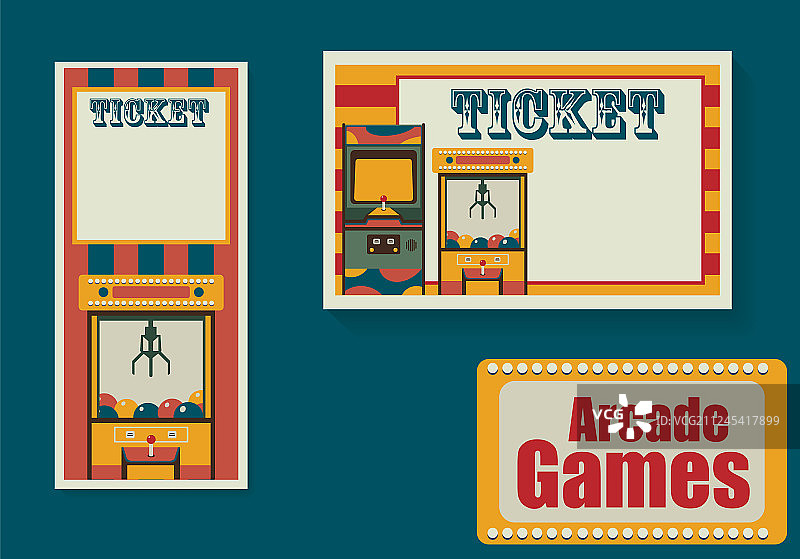 游乐园或街机厅门票模板图片素材