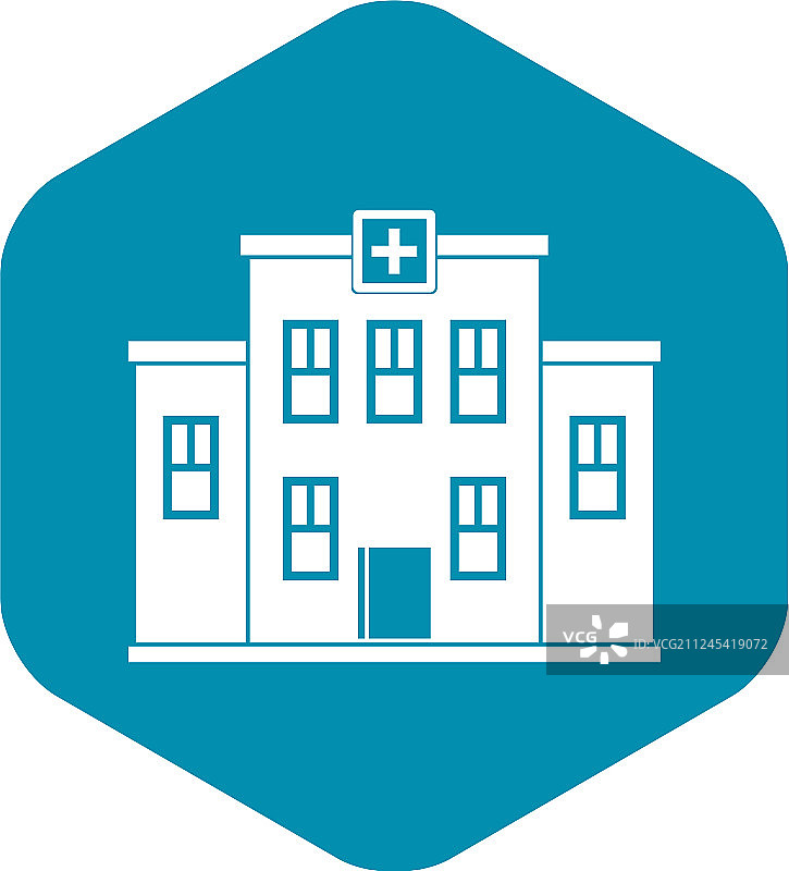 城市医院建筑图标简约风格图片素材