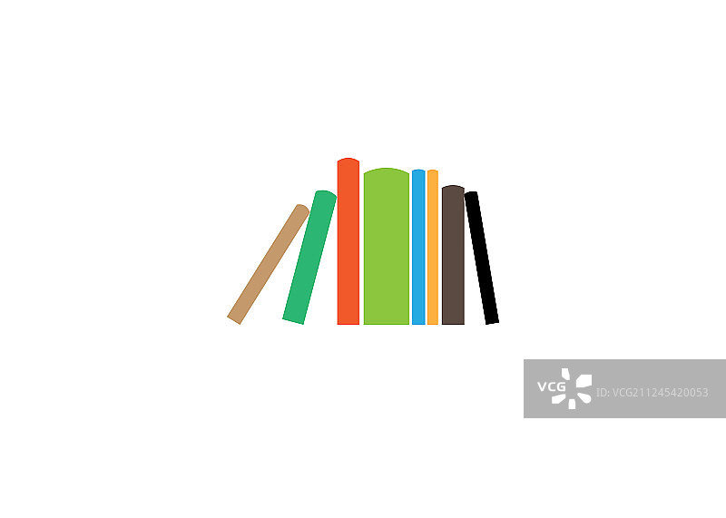 创意彩色书籍合集LOGO图片素材