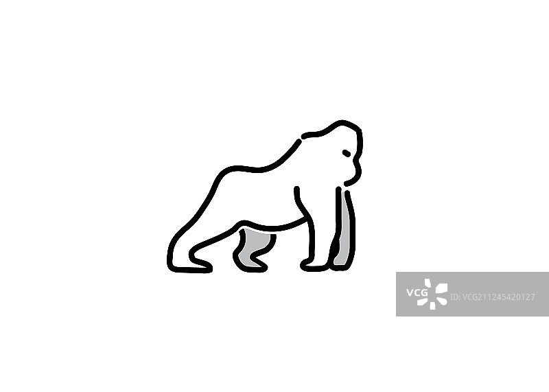 银背大猩猩标志图片素材