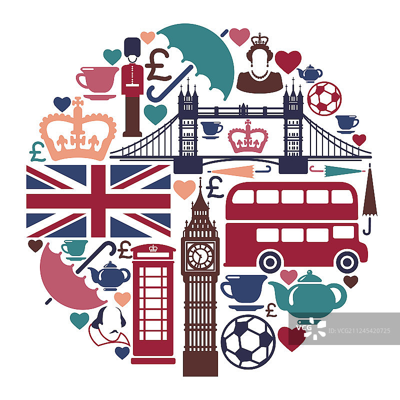 英格兰主题图标图片素材