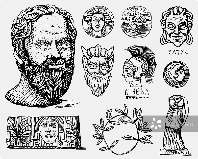 古希腊古代符号苏格拉底头像图片素材