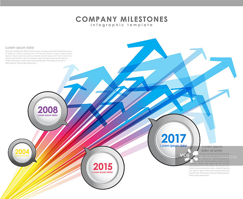 公司里程碑时间轴信息图表模板图片素材
