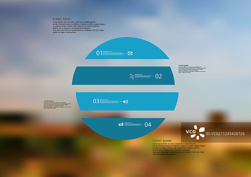 带有水平圆圈的信息图模板图片素材