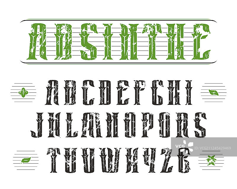 复古风格装饰衬线字体图片素材