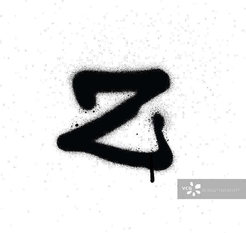 黑色喷绘Z字体涂鸦图片素材