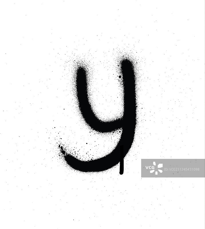 黑色喷绘Y字体涂鸦图片素材