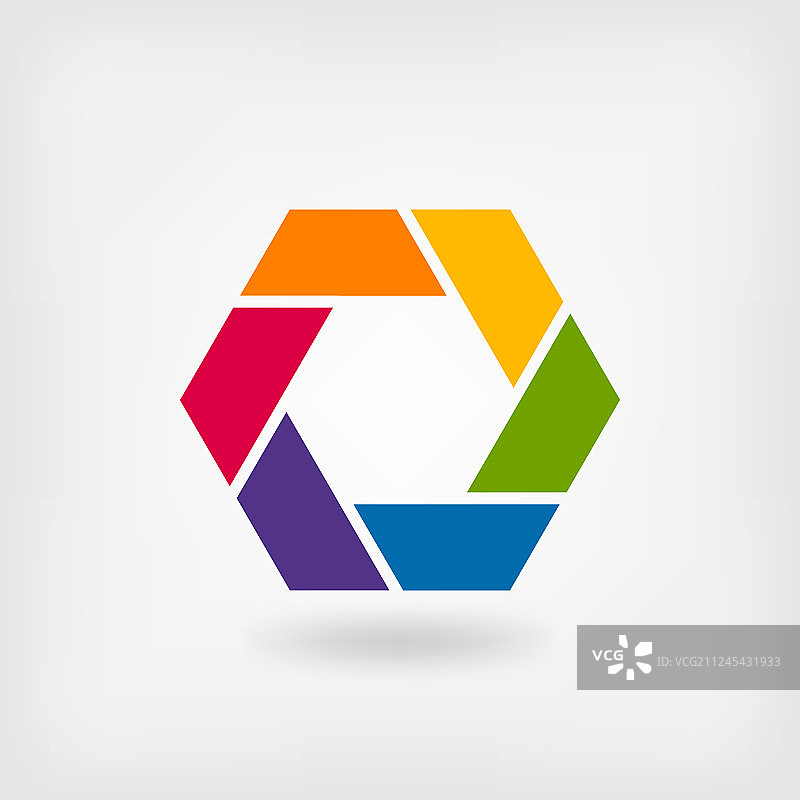 抽象符号彩虹六边形图片素材