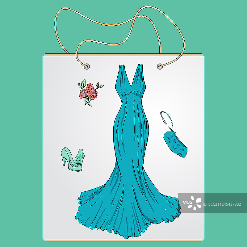 带有图像的购物袋礼品袋图片素材