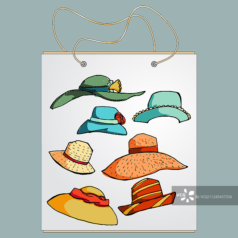 带有图像的购物袋礼品袋图片素材