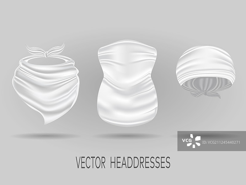 白色头巾、围巾和面巾图片素材
