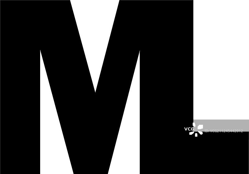 字母ML独立黑色标志模板图片素材