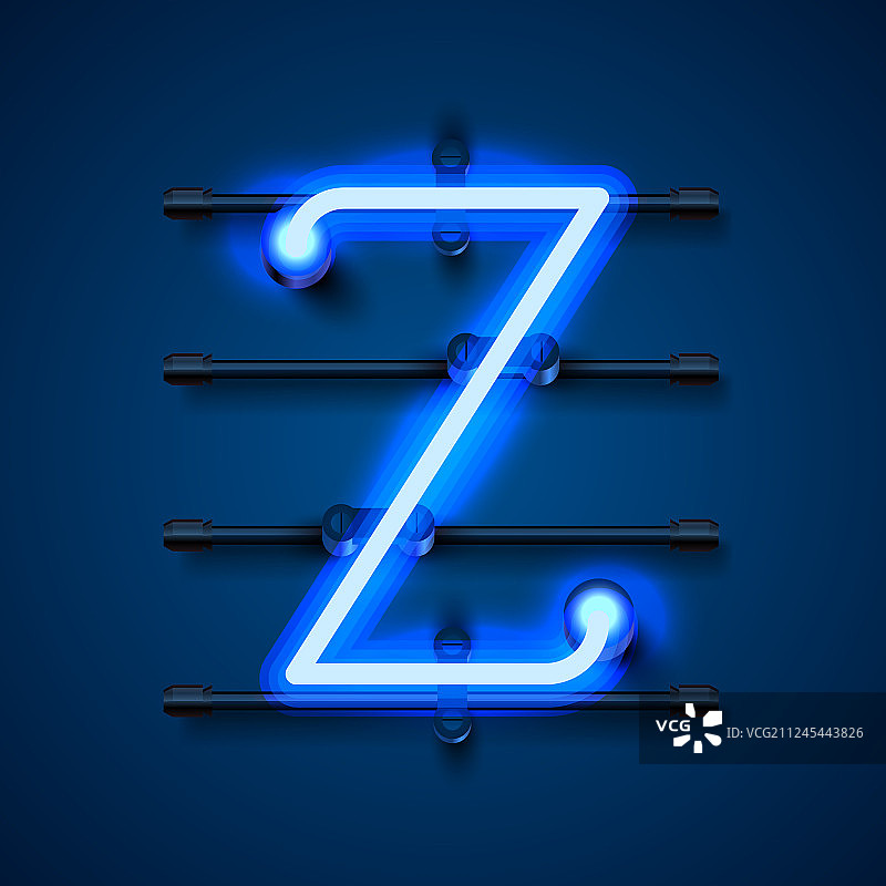 霓虹字体字母Z艺术设计图片素材