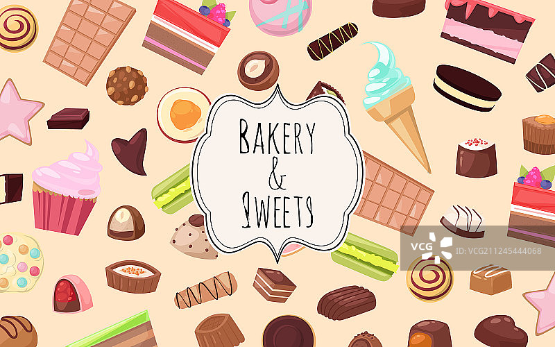 烘焙和糖果系列网页横幅设计图片素材