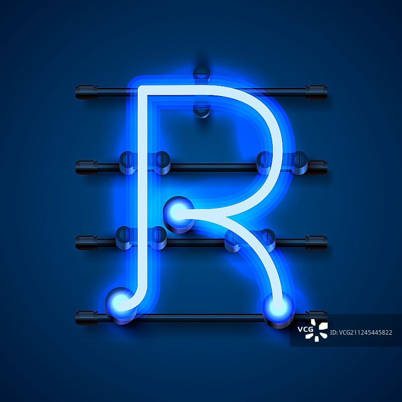 霓虹字体字母R艺术设计图片素材