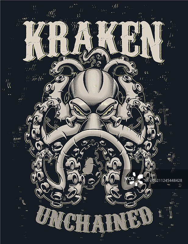 深色背景上的章鱼图片素材