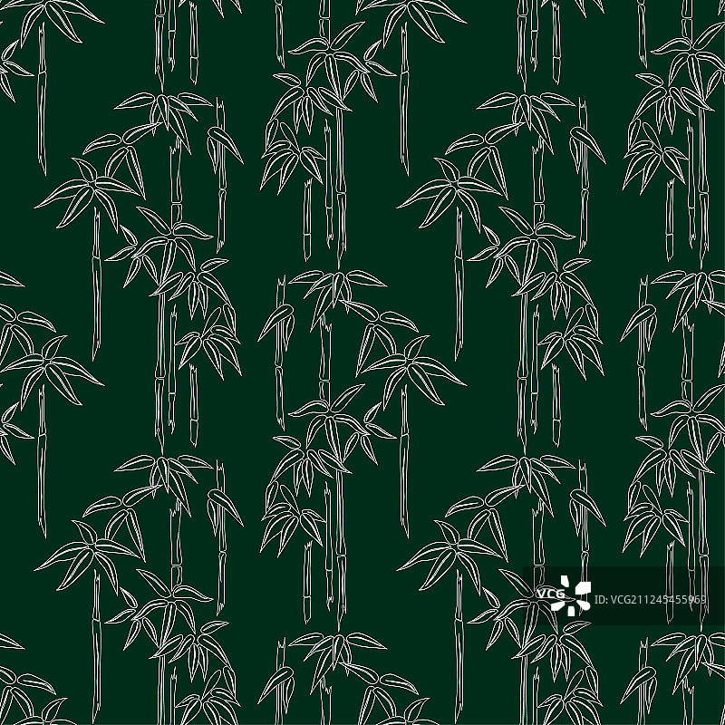 竹子轮廓无缝图案图片素材