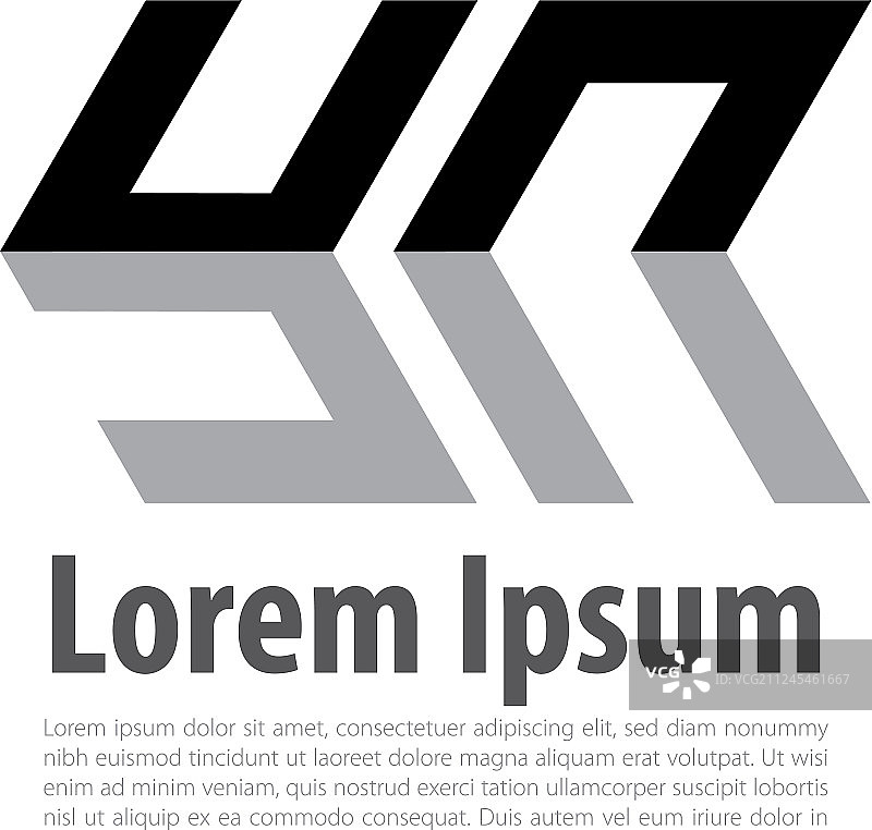 字母 YN 链接六边形创意设计图片素材