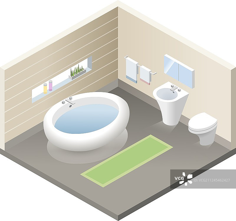 2.5D现代浴室家具套装图片素材
